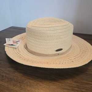 Panama Jack Toyo Braid Safari Hat Suede Band Natural Beige PJL756-ASST One Size
